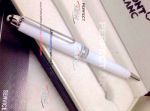 Perfect Replica Montblanc Stainless Steel Clip White Meisterstuck Ballpoint Pen